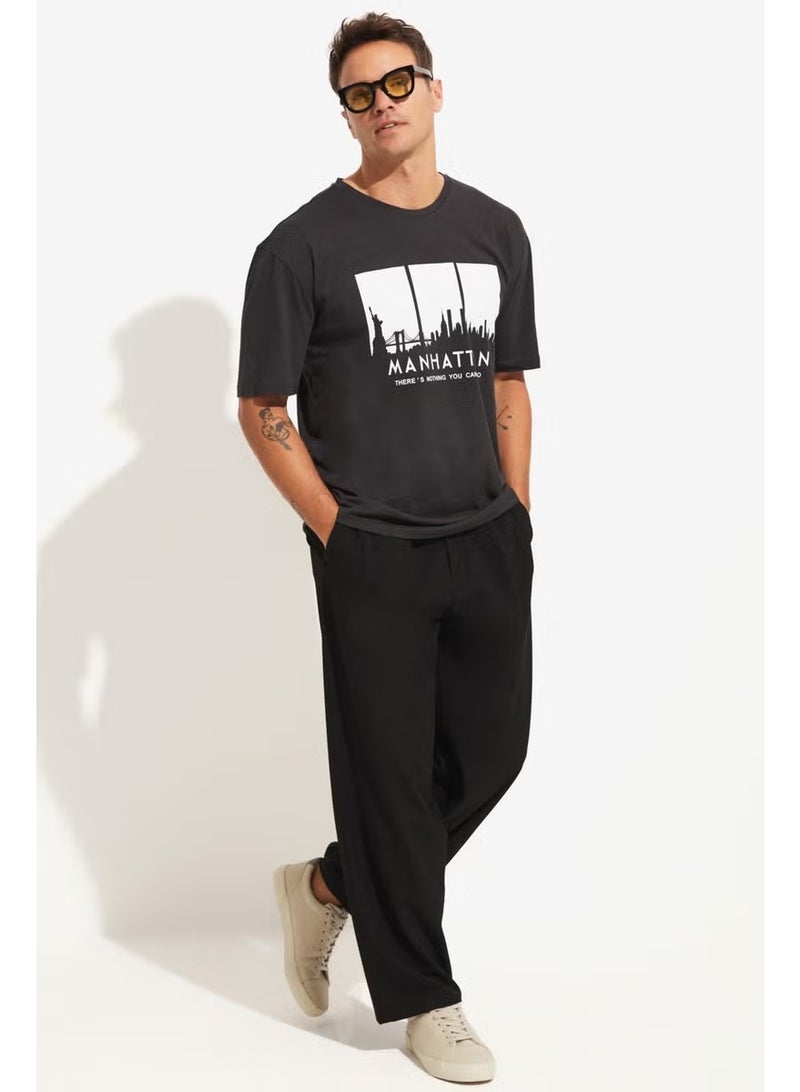 JUNE Men's Oversize 100% Cotton Printed Crew Neck T-Shirt - Image 2